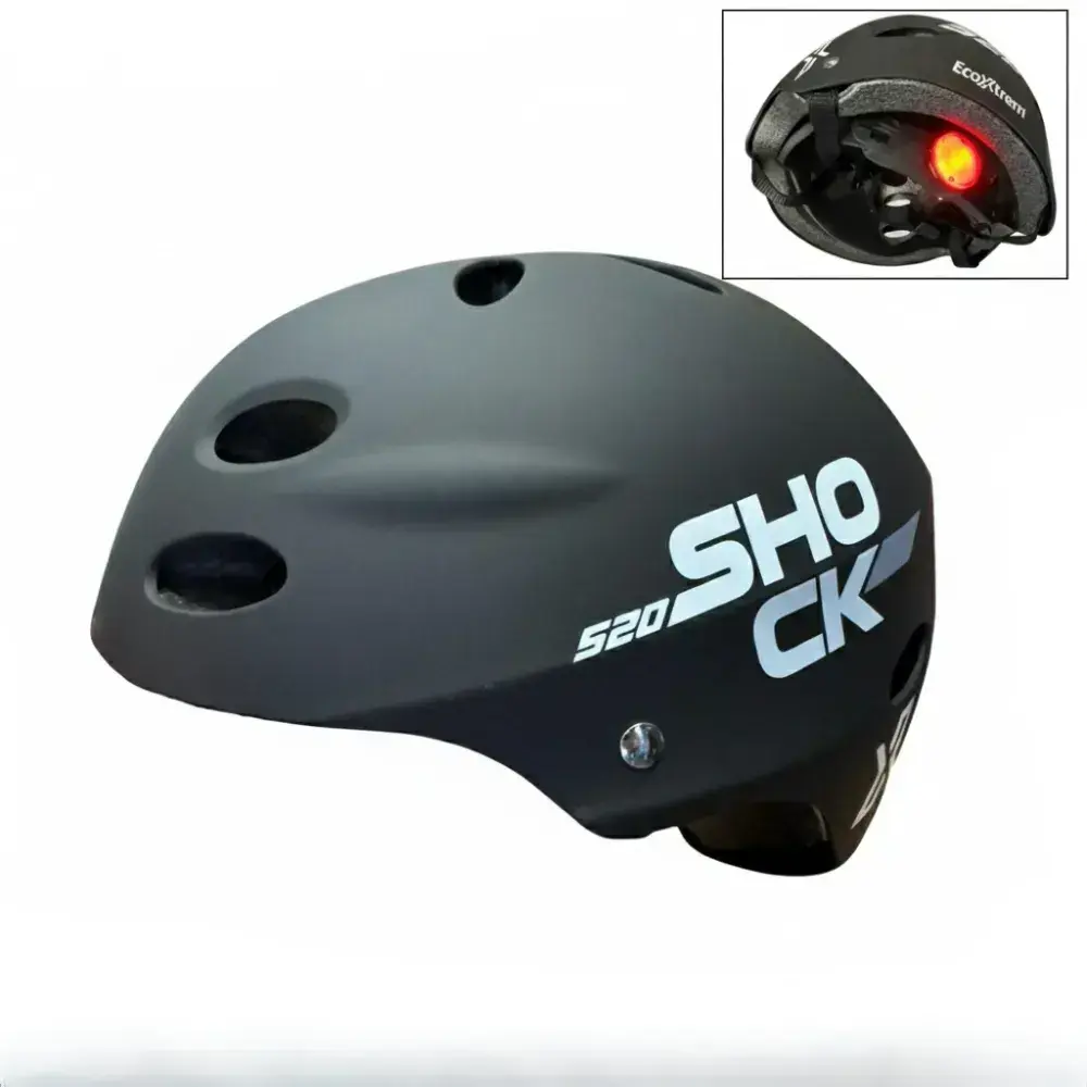 CASCO CON LUZ Shock 520 (NEGRO)