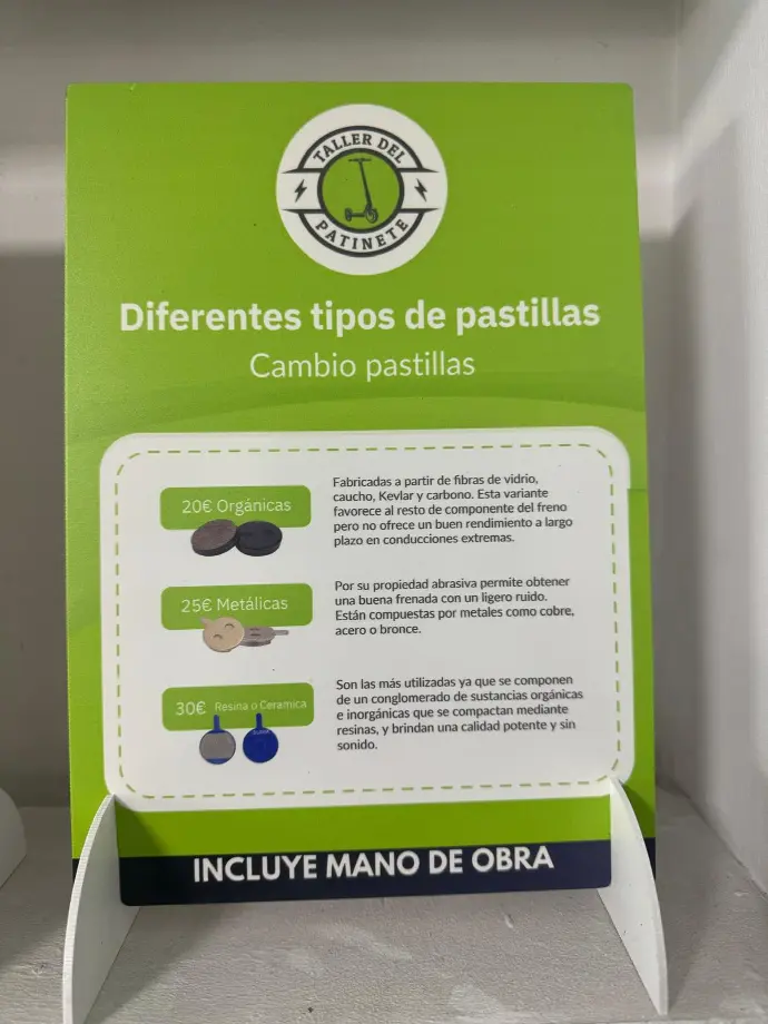 Tabla Pastillas de freno